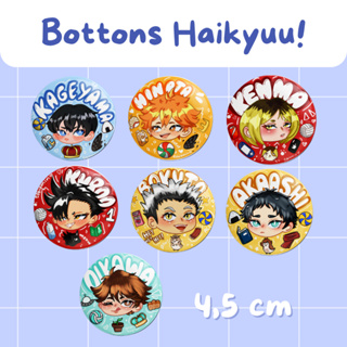 Bottons Haikyuu | Kageyama, Hinata, Kenma, Kuroo, Bokuto, Akaashi, Oikawa em Oferta na Shopee