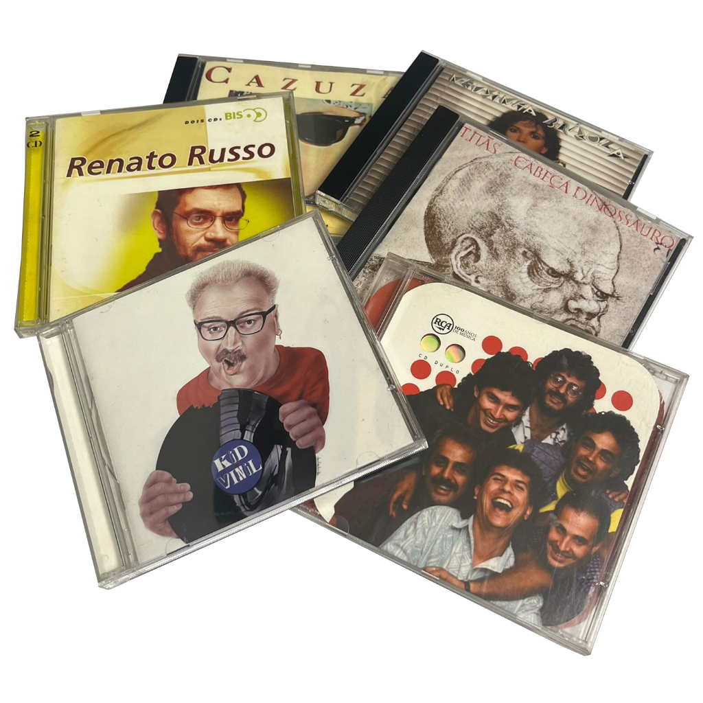 Kit 6 CDs Nacionais e Originais - Kis Vinil, Neusinha Brizola, Renato Russo, Roupa Nova, Titãs, Cazuza