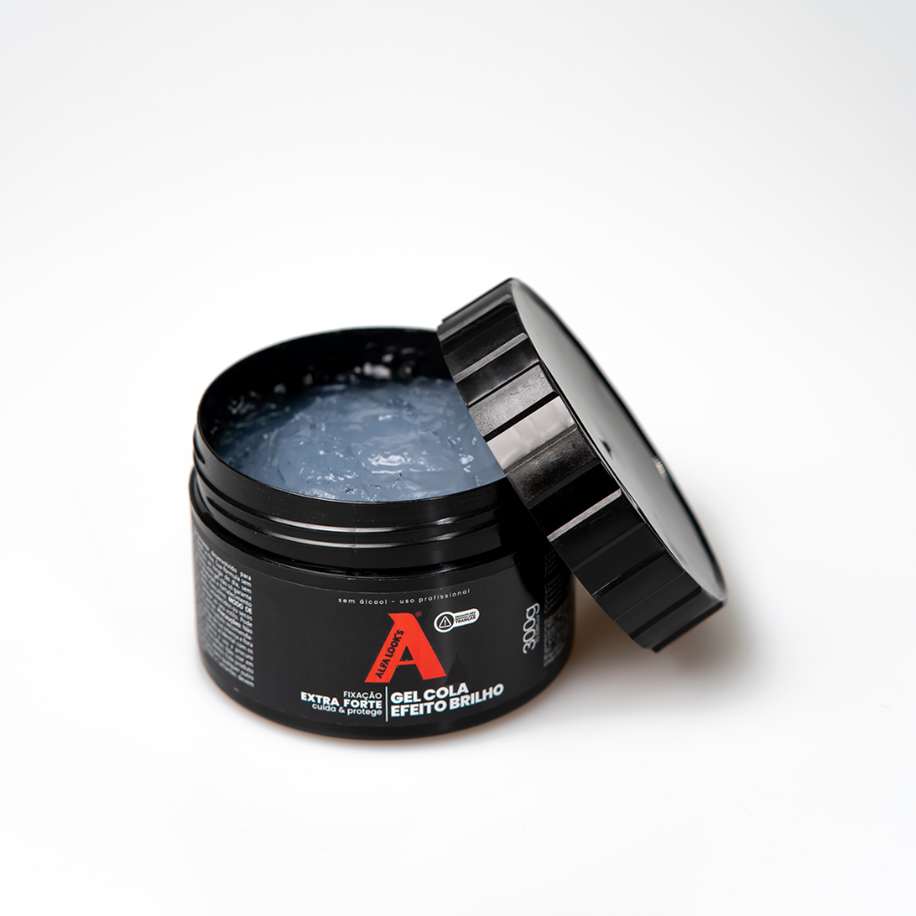 GEL COLA ALFA LOOK'S 300G - GEL FIXADOR DE CABELO BRILHO MOLHADO EXTRAFORTE