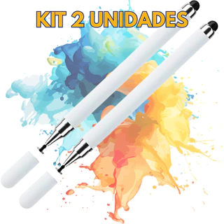 KIT 2 Caneta Stylus 2 em 1 Toque Celular E Tablet Ponta Borracha iPad iPhone Caneta de Tela Touch Ce
