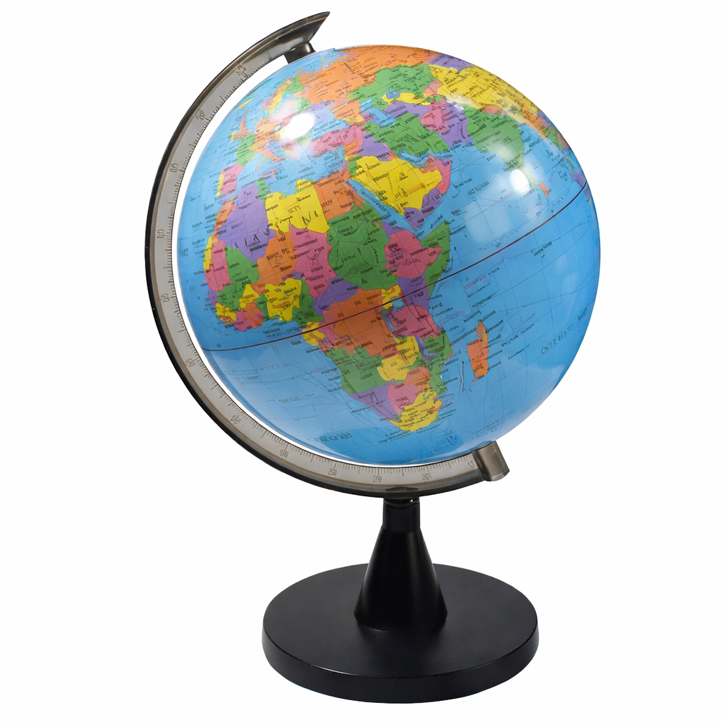 Globo Terrestre Político Giratório 23cm | Países em Inglês |Decoração Escritório e Estudo - GLB-01-1