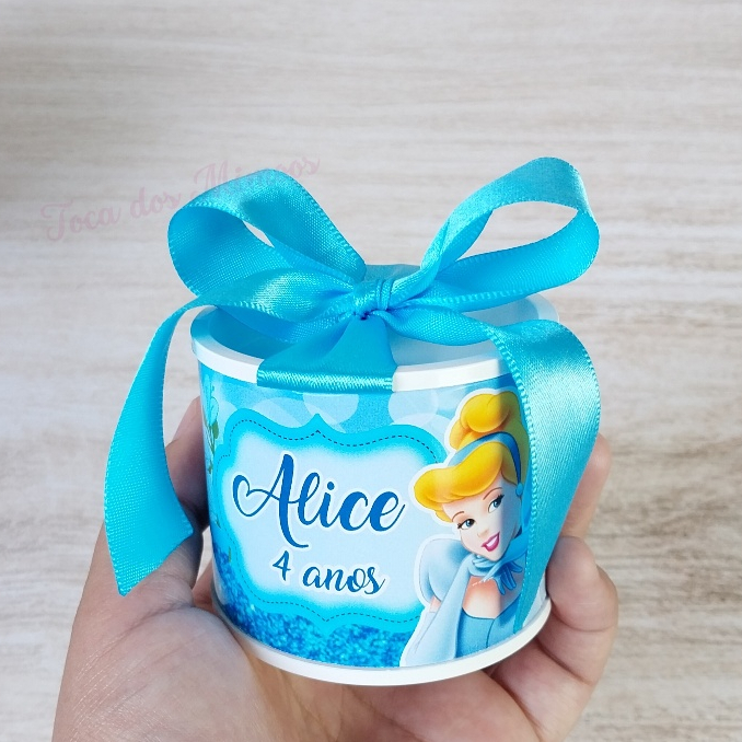 KIT TUBOLATAS PERSONALIZADAS 5X6 cm - PRINCESAS - CINDERELA - LEMBRANCINHAS PARA FESTA | ANIVERSÁRIO
