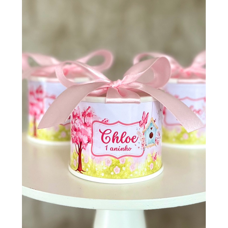 Kit tubolatas personalizadas JARDIM ENCANTADO • Lembrancinha maternidade | batizado | aniversário | chá de bb • 5x6