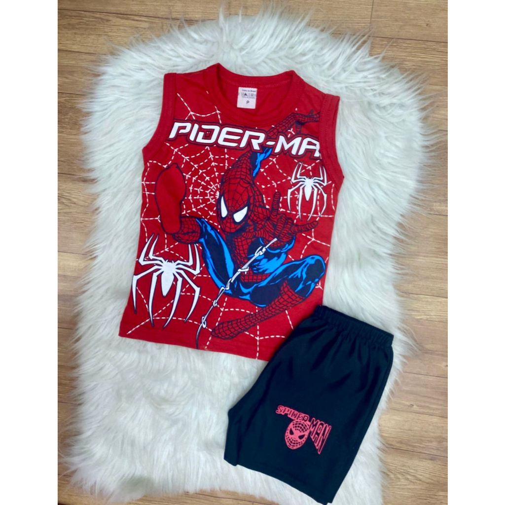 Conjunto Infantil Menino Tema Herói Camiseta e Short Temático Herói – Moda Verão | Promoção