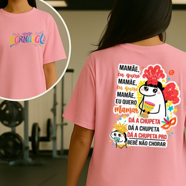 Camiseta Camisa T-shirt Feminina100%Algodão Oversized Treino Gym Academia Fitness Carnaval Engraçado