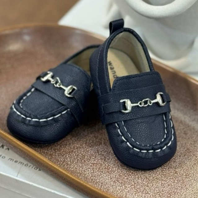 Mocassim Bebê Luxo Azul Marinho - Sapato Social Conforto