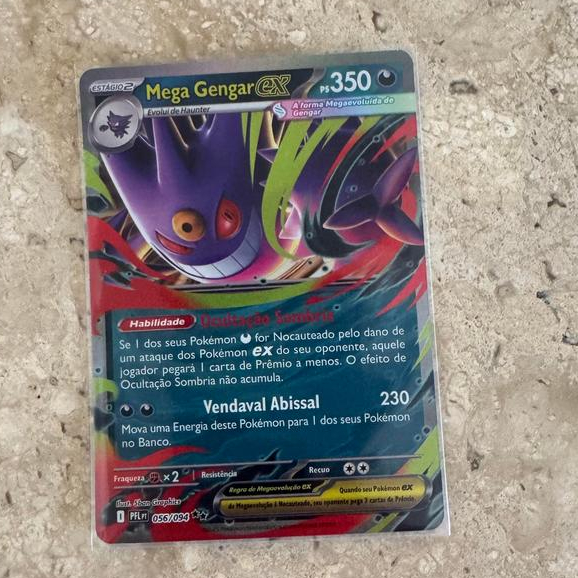 Carta Pokemon Mega Gengar Ex 056/094 Fogo Fantasmagórico