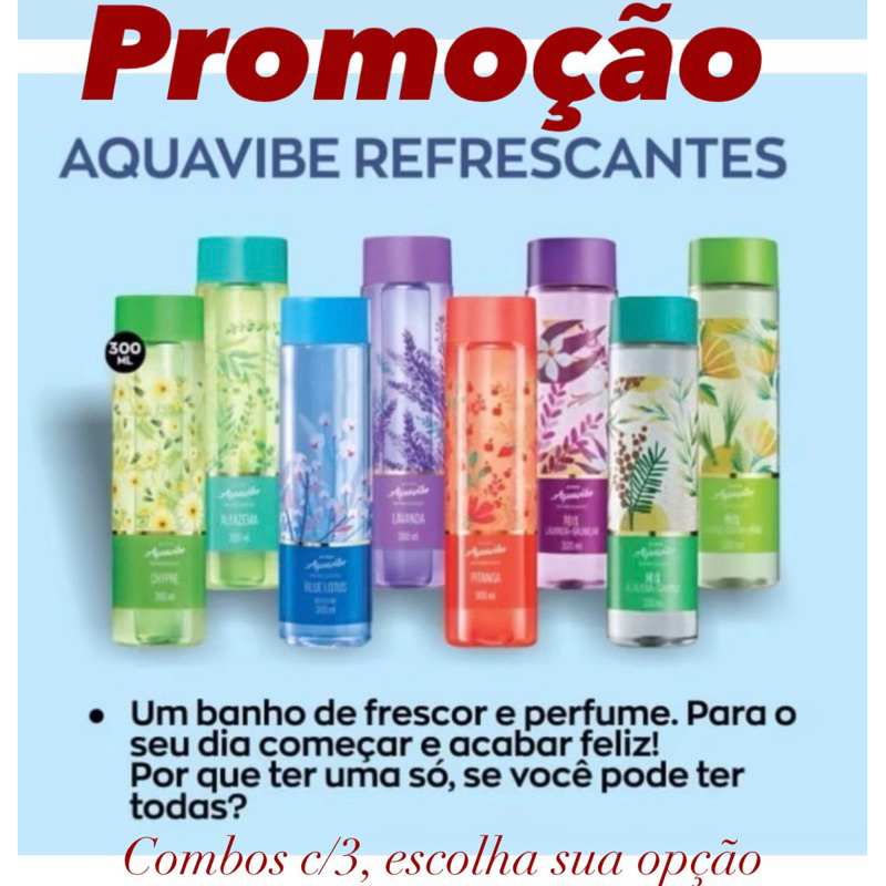 Aquavibe Avon Refrescante - 300ml cada Original combo com 03 em Oferta na Shopee