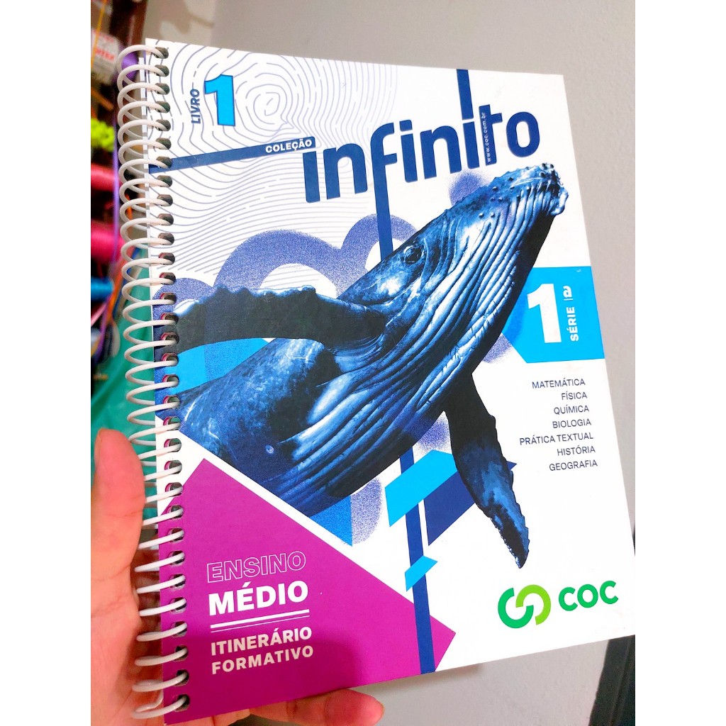 Livros Didáticos Coleção Infinito COC Livro 1m - 1ºSerie Ensino medio Livro vestibular
