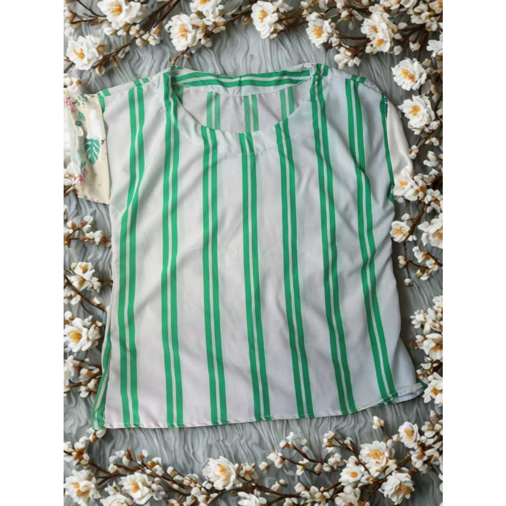 Blusa Feminina Manga Japonesa Viscose tecido da blusa sedinha  Verde Tam M