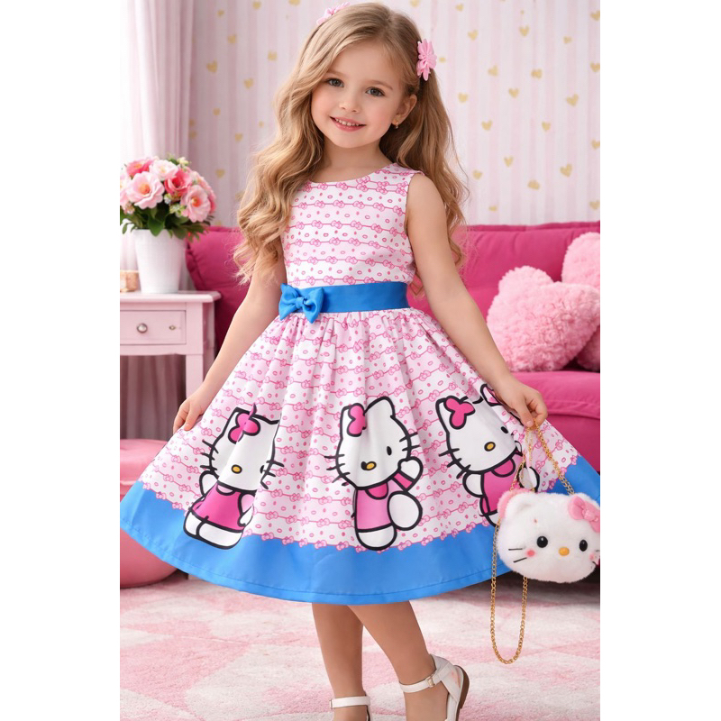 Vestido infantil Rodado Hello Kitty