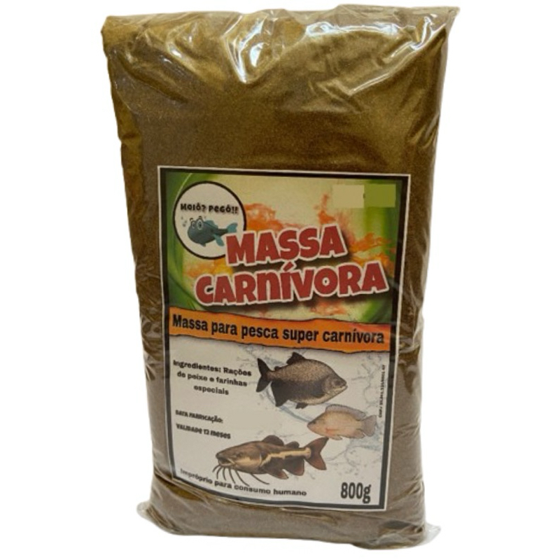 Massa Carnívora Para Pesqueiro e Rio – Isca Forte Para Peixes Carnívoros 800g | Moiô Pegô em Oferta na Shopee