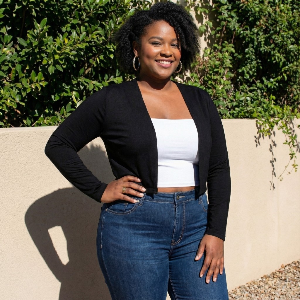 Casaquinho Curto Cropped Estilo Bolero Manga Longa Plus Size Viscolycra em Oferta na Shopee