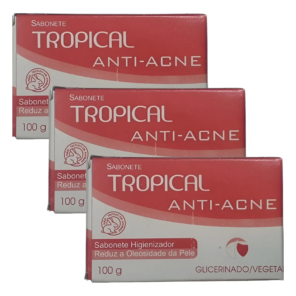 Kit 12 Sabonete Barra Antiacne Facial Limpeza Profunda do Rosto Seca Espinhas e Remove a Oleosidade