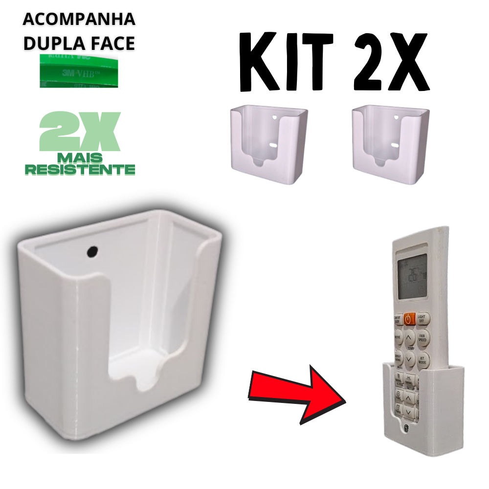 KIT 2 Suporte Controle Remoto Ar Condicionado Adesivo Lg Gree Sansung Midea Daikin Elgin Electrolux em Oferta na Shopee