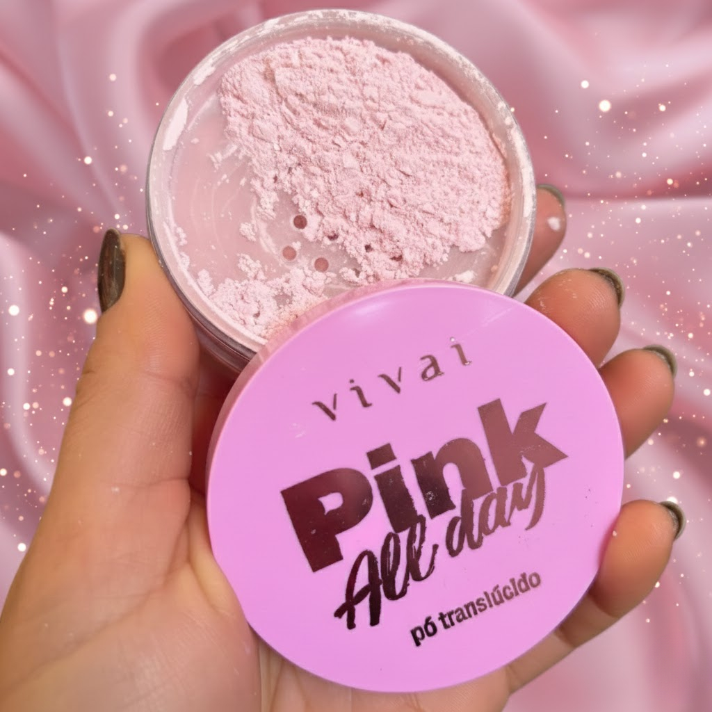 Pó Solto Vivai Rosa Pink All Day – Translúcido, Efeito Matte, Pele Aveludada e Sequinha, Acabamento Profissional em Oferta na Shopee