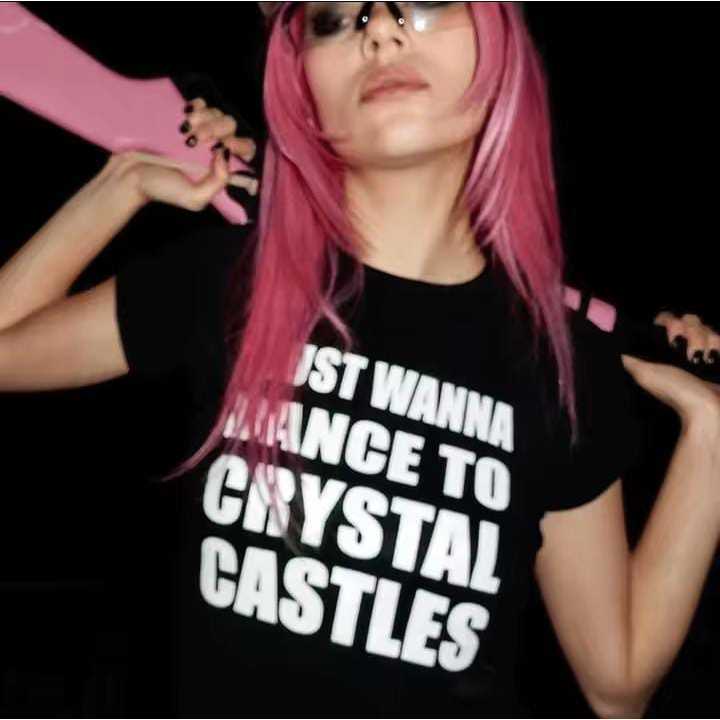 Babylook Crystal Castles / Punk / Emo / Y2K / Grunge / Vintage / 2000s em Oferta na Shopee