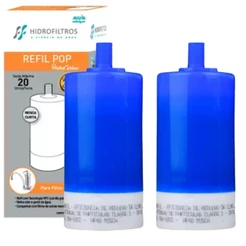 Kit 2 Refil Vela Rosca Curta Universal HF-40 para Filtro Torneira Pop Hidrofiltros 904-0005