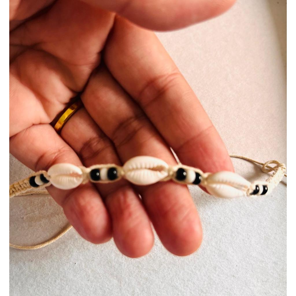Pulseira / Tornozeleira com Búzios para Proteção, artesanal, praia, Umbanda E Candomblé