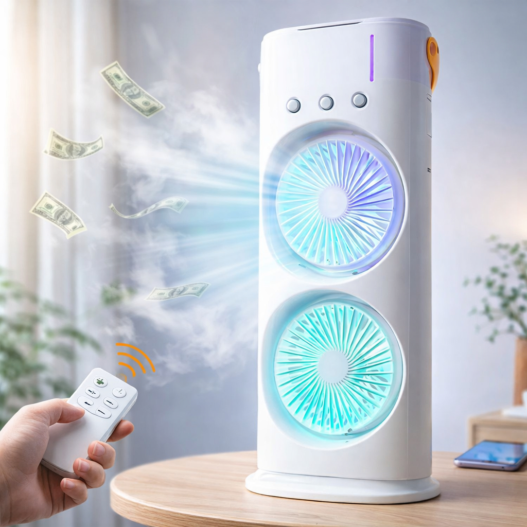 Mini Ar Condicionado Portatil 3 em 1 USB – Ventilador, Climatizador e Umidificador