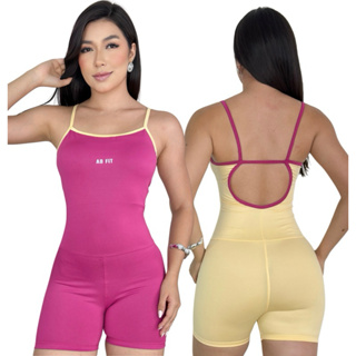 Macaquinho Macacão Fitness Feminino Zero Transparência Academia Treino Crossfit em Oferta na Shopee