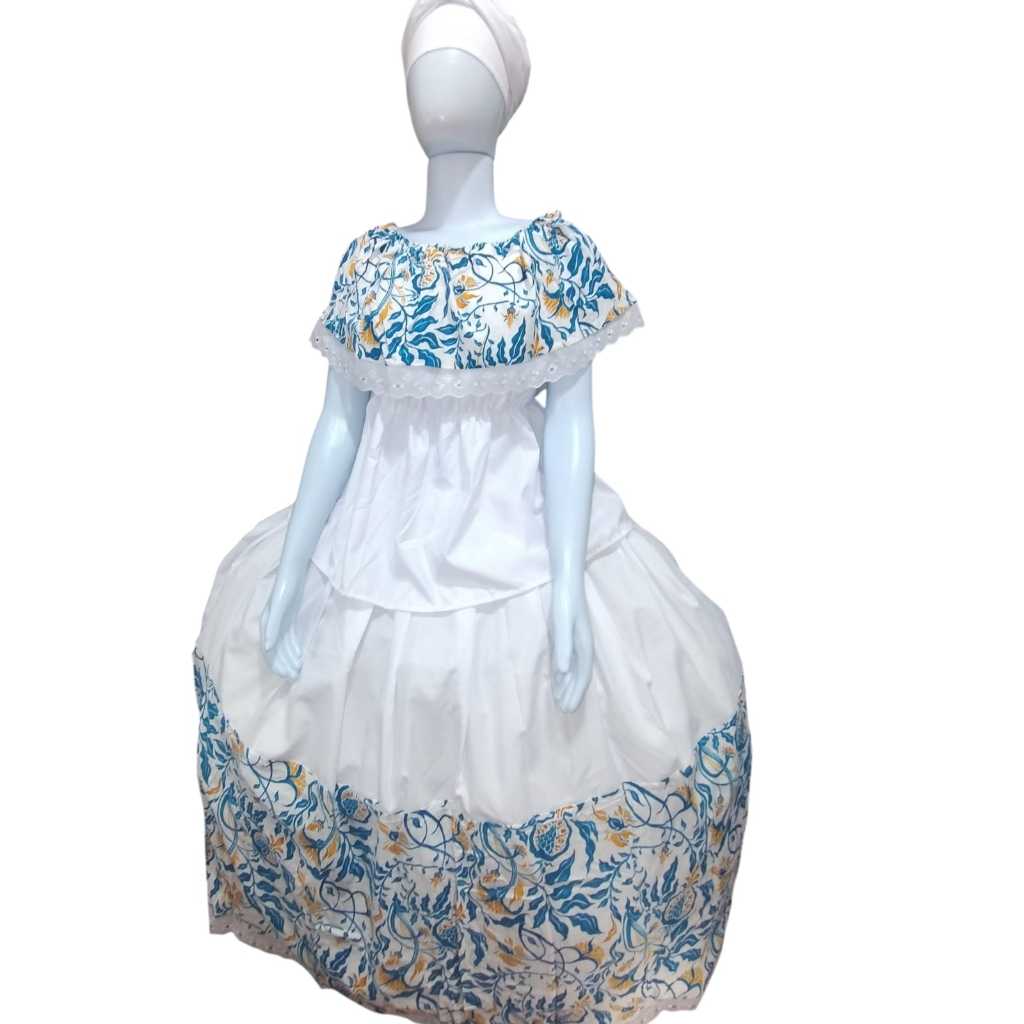 ROUPA/CONJUNTO SAIA E BATA 4M ESTAMBADA/ florida/JUREMA SAGRADA/UMBANDA