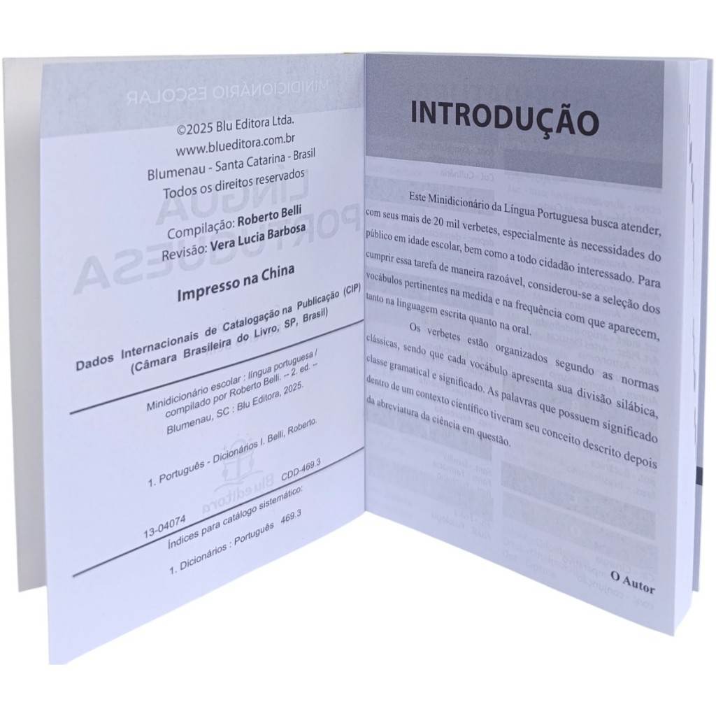 Minidicionário Escolar Português -Atualizado com a nova Ortografia - Blu Editora