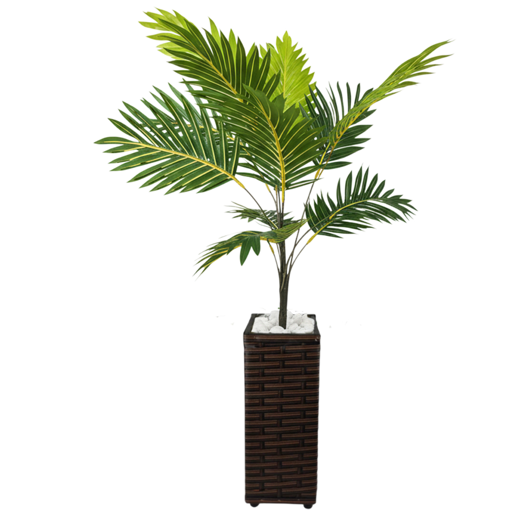 Coqueiro Artificial 1 metro com Vaso Decorativo | Planta Artificial Grande Realista Luxo