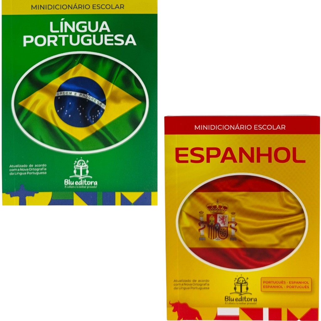 Minidicionário Escolar Português  / Minidicionário Escolar Espanhol - Blu Editora em Oferta na Shopee