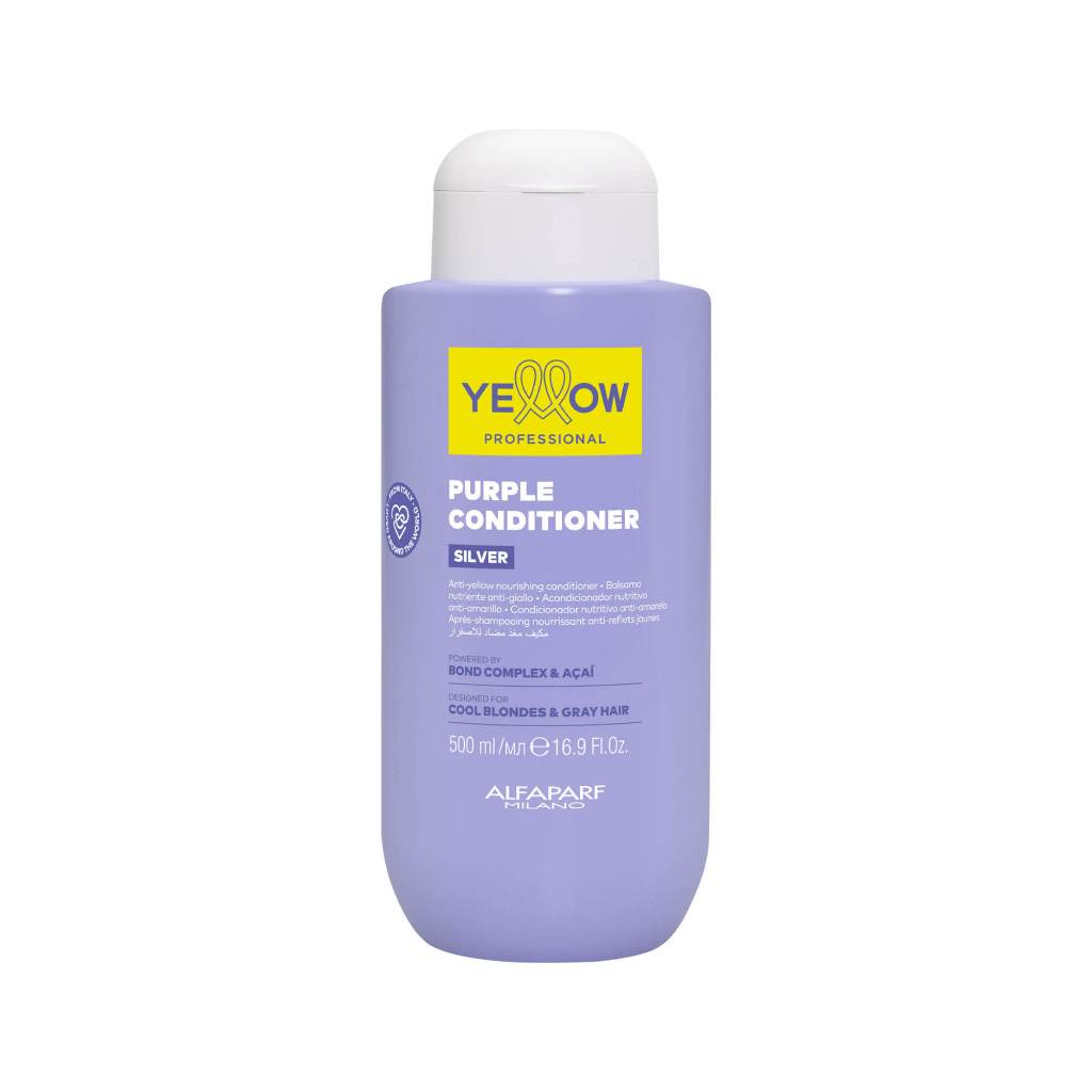 Condicionador Yellow Silver 500ml Alfaparf Cabelos Loiros Platinados Grisalhos Tira Tons Amarelados