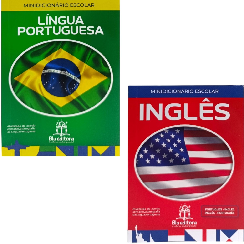 Minidicionário Escolar Português e Minidicionário Escolar Inglês - Blu Editora em Oferta na Shopee