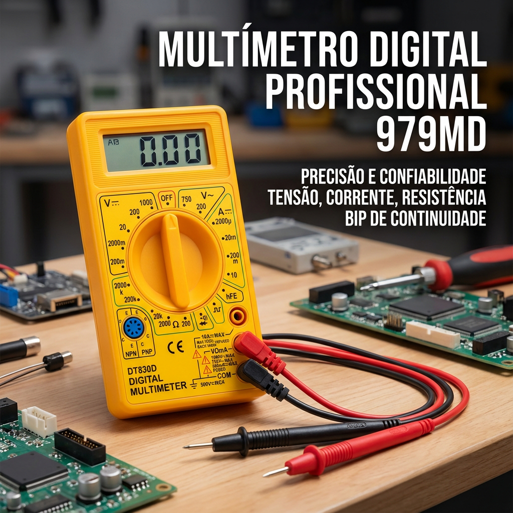 Multímetro Digital Western 979Md Display 3½ Dígitos Bip Continuidade Tensão Corrente Resistência