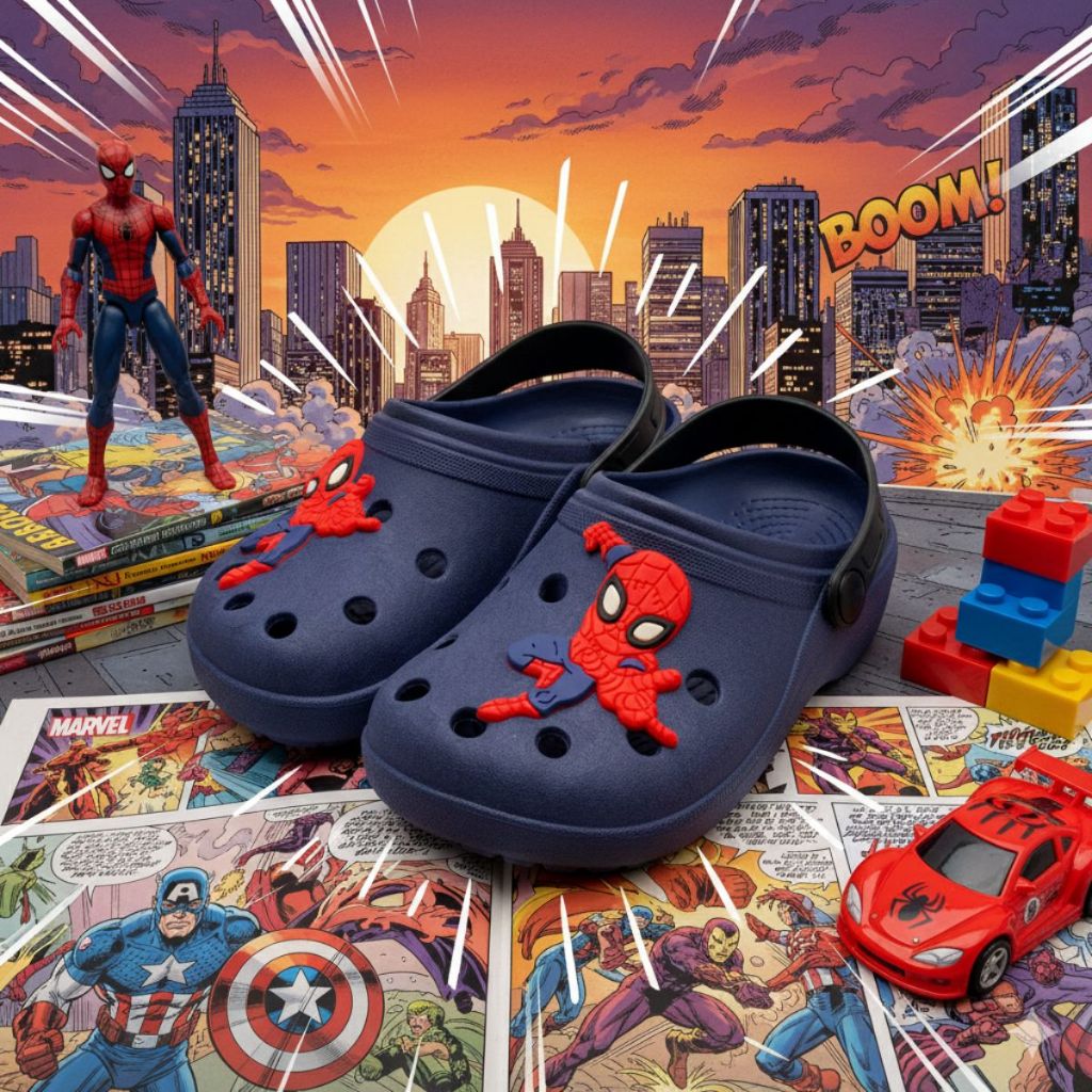 Babuche Infantil Menino Aranha Herói Personagem Segura Confortável Leve Antiderrapante Promoção