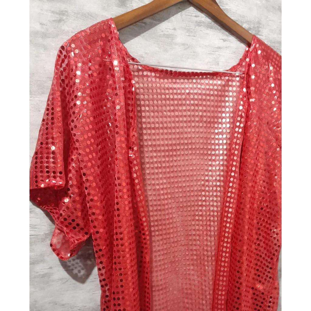 Roupas Acessorios Carnaval Kimono Fantasia Feminino Masculino Paetê Bloquinho Festival Música Rock — imagem 2 de 2
