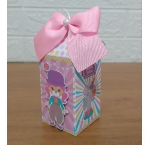 Caixa Milk Personalizada Circo Rosa/Lembrancinhas Personalizadas Para Aniversário/Caixinhas Personalizada Para Festas