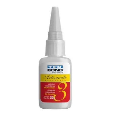 Cola Adesiva Instantânea para Artesanato Tek Bond 20g – Adesivo Rápido para Artesanato/Modelismo