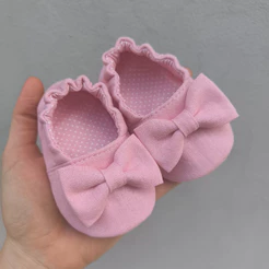 Sapato Bebê Pantufa em Linho