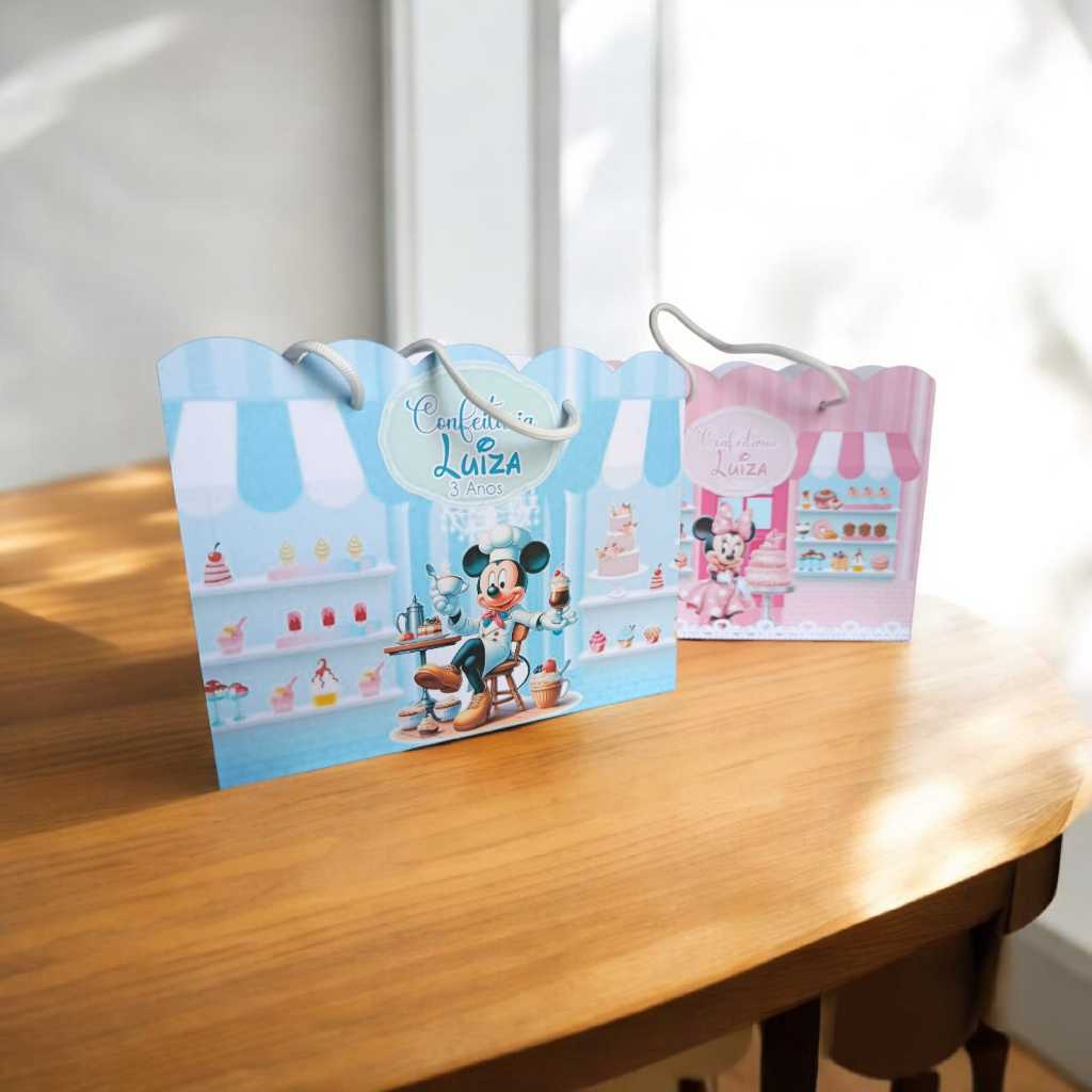 SACOLINHA MINNIE CONFEITEIRA Personalizado | Sacolinha | Lembrancinha | Mimos Aniversário Minnie Confeiteira