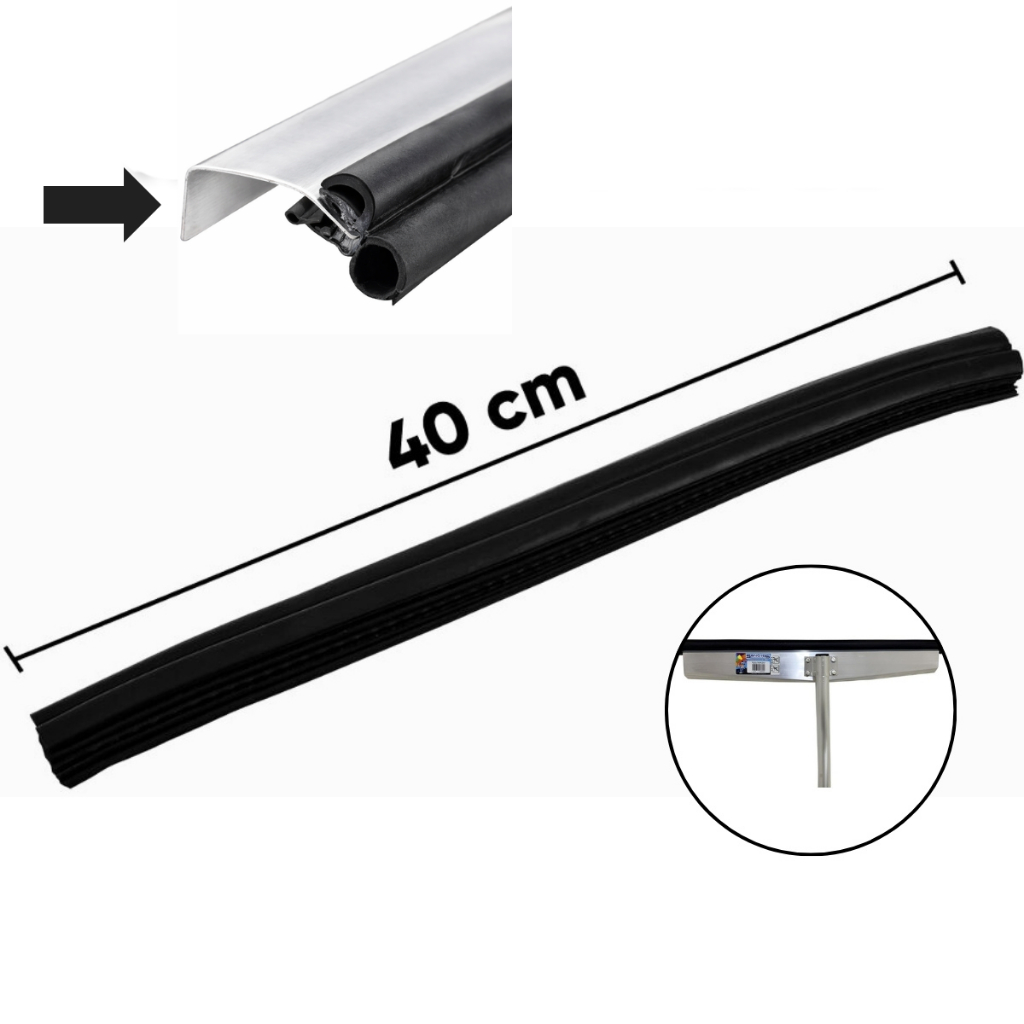 Refil Borracha Rodo Alumínio 40cm Reforçado