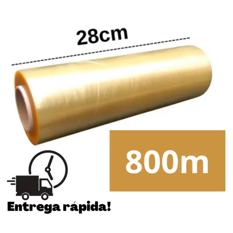 Rolo Bobina Plastico Filme Pvc Esticavel Resistente 28cm X 800m em Oferta na Shopee