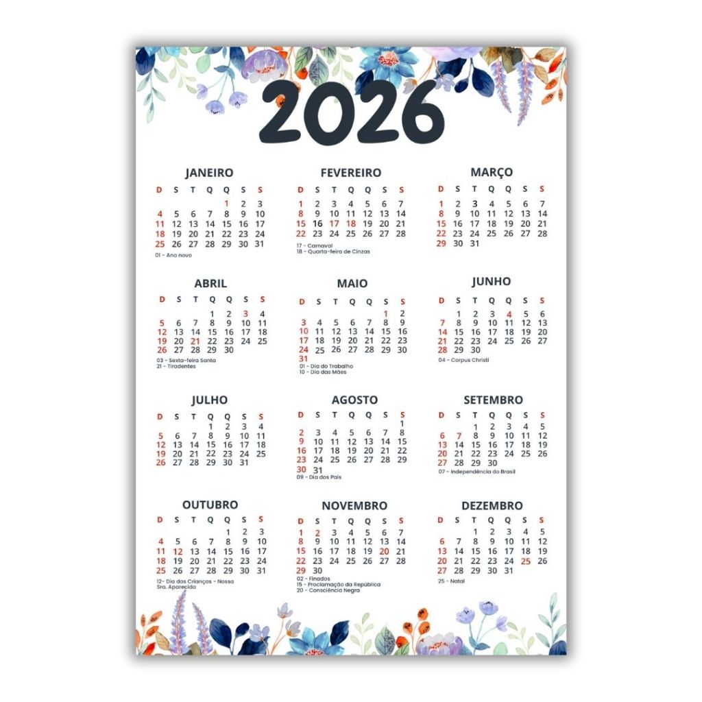 Calendário 2026 de Geladeria - Planner Magnético Imã - Decoração para Cozinha e Organização em Oferta na Shopee