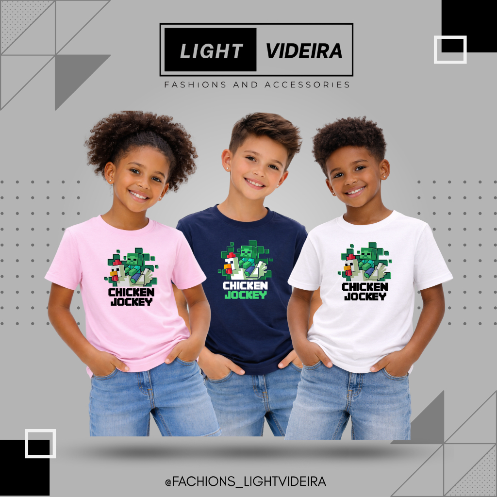 Camisa Infantil,  Estampa Minecraft , Diversas Cores, Conforto e Estilo, Unissex, Camiseta 100% algodão premium