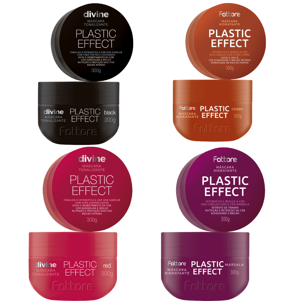 Fattore Máscara Tonalizante Plastic Effect – Coloração Intensa e Brilho Acetinado 300ml