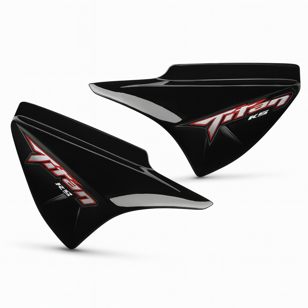 Kit  Par Tampas Laterais Carenagem Titan 150 Preta + Adesivos Brilho Encaixe Originais 2008 2007 2006 2005 2004 em Oferta na Shopee