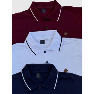 Kit 3 Camiseta Gola Polo Masculina 100% Algodão Camisa Casual Para Homem em Oferta na Shopee