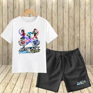 Conjunto Infantil e Juvenil Beyblade Camiseta + Short de Moleton Blusa Infantil Beyblade Camisa Leve e Confortável Algod em Oferta na Shopee