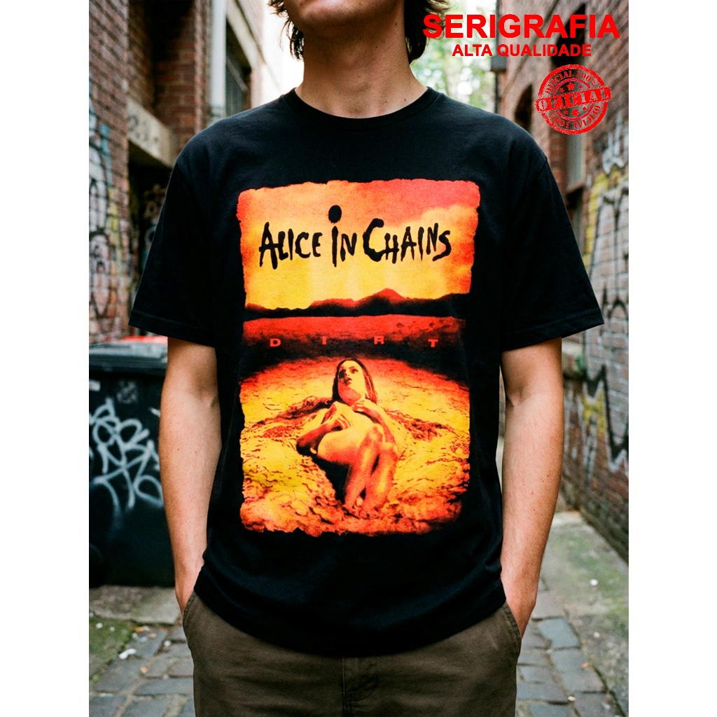 Camiseta Alice in Chains Dirt Grunge 100% Algodão | Estampa Silkscreen
