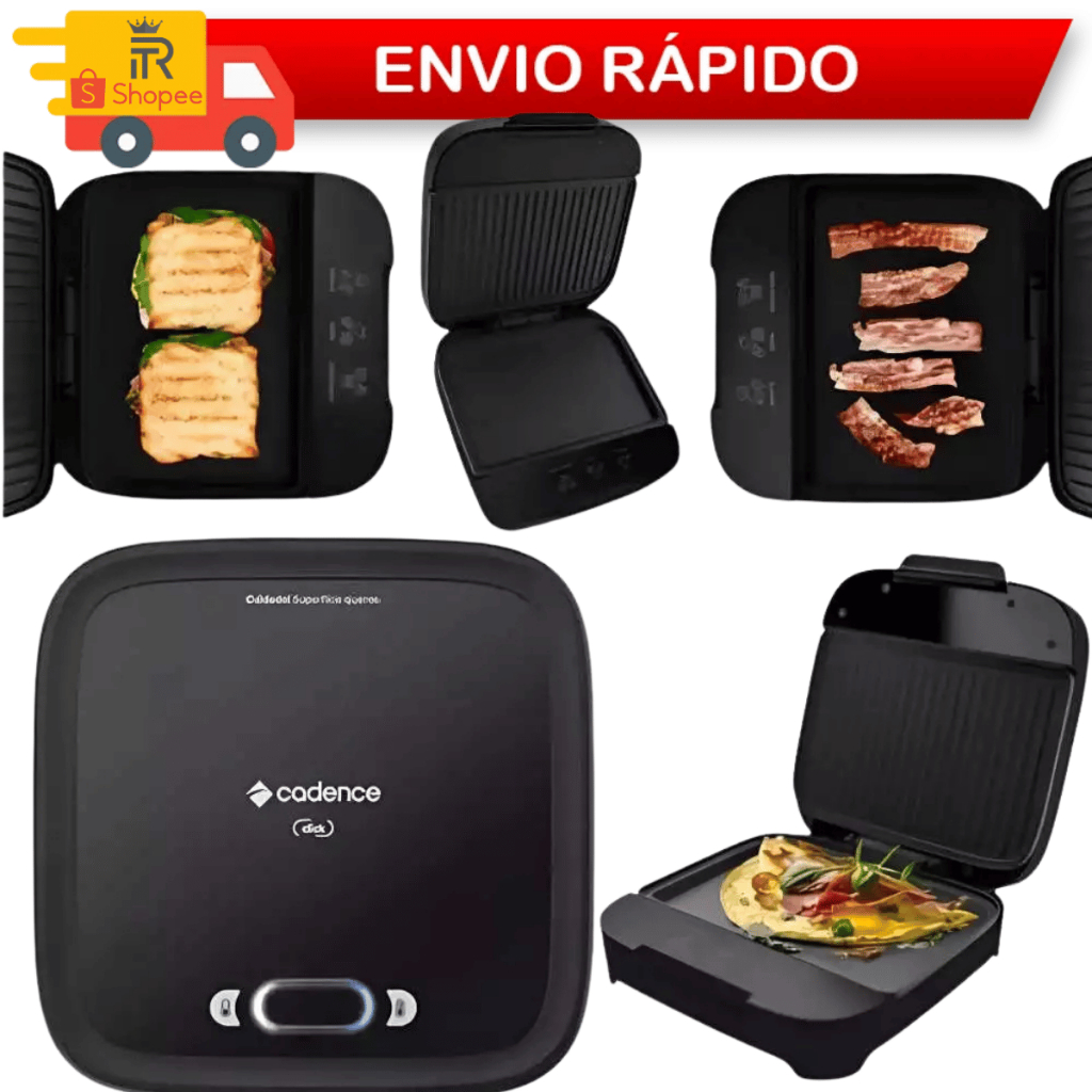 Sanduicheira Elétrica Com Botão Liga e Desliga Multifunções Cozinha Casa Lanches SAN400 - Cadence
