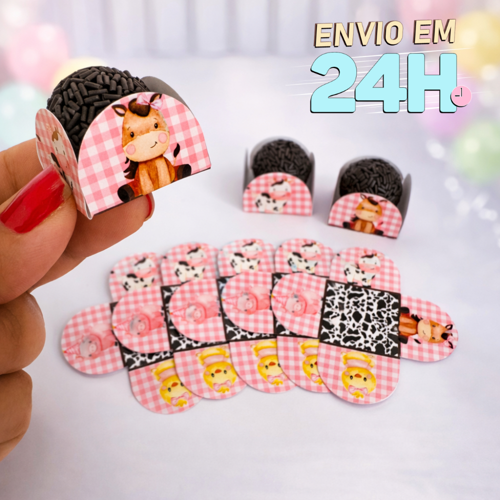 Forminha de Doces Fazendinha Menina Personalizada no Tema /Lembrancinha de Festa /Aniversário