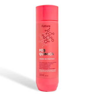 Creme de Pentear Pós Química Profissional 300ml Fattore - Protetor Térmico, Brilho e Hidratação